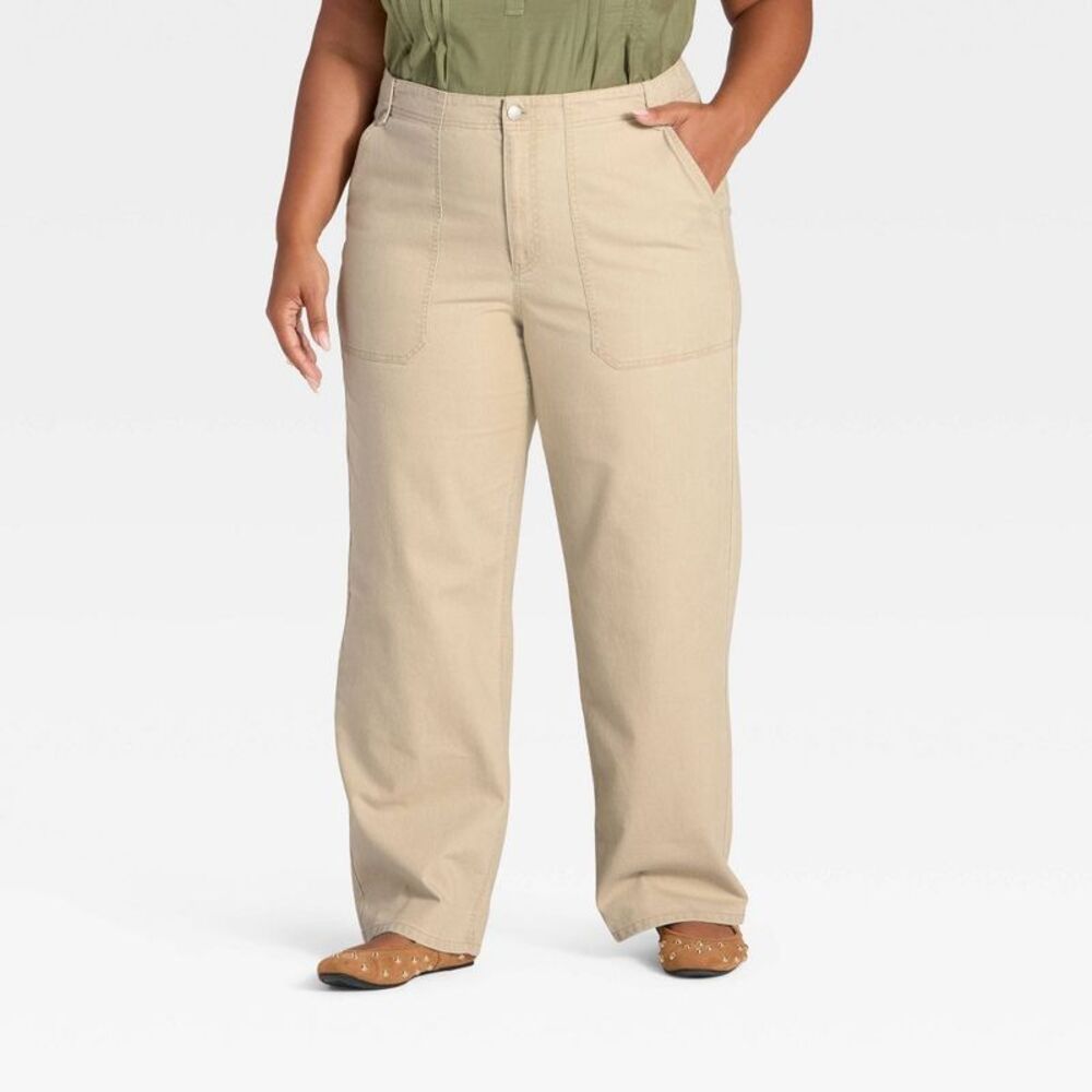 Women's Mid-Rise Straight Leg Cargo Pants - Universal Thread Tan 30